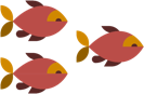 3 red fishes