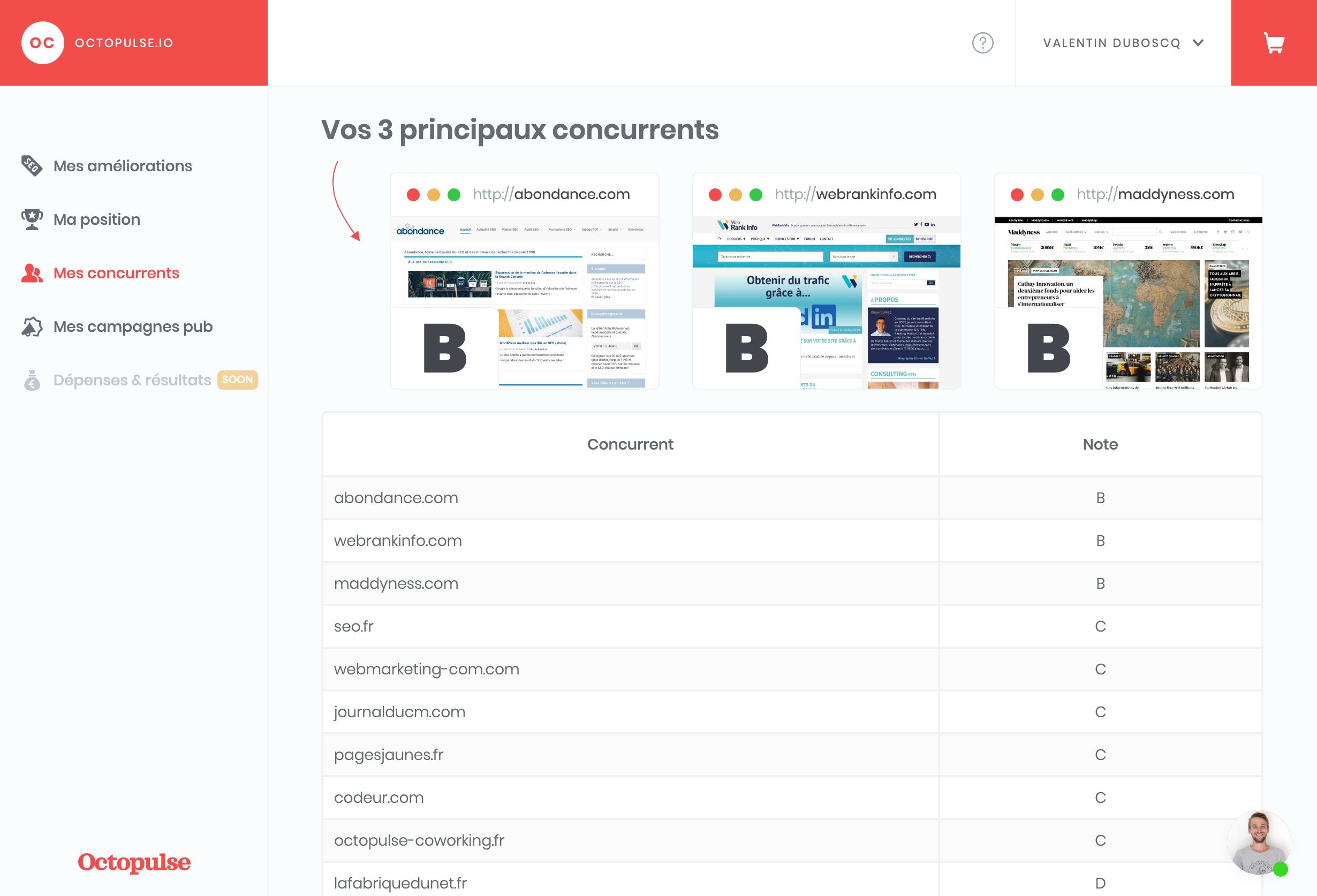 octopulse screenshot concurrent page